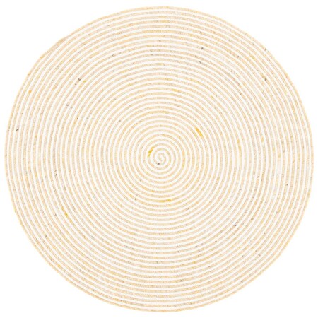 Safavieh 3 x 3 ft. Braided Contemporary Hand Woven Round Rug; Gold & Ivory BRD905D-3R